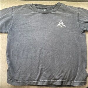 Skate HUF Gray Short Sleeve Tee with Triangle Graphic